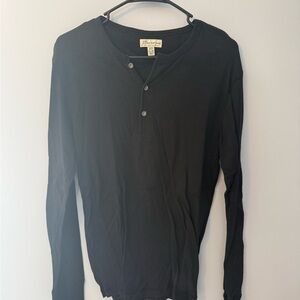 J Crew Black Long Sleeve Henley